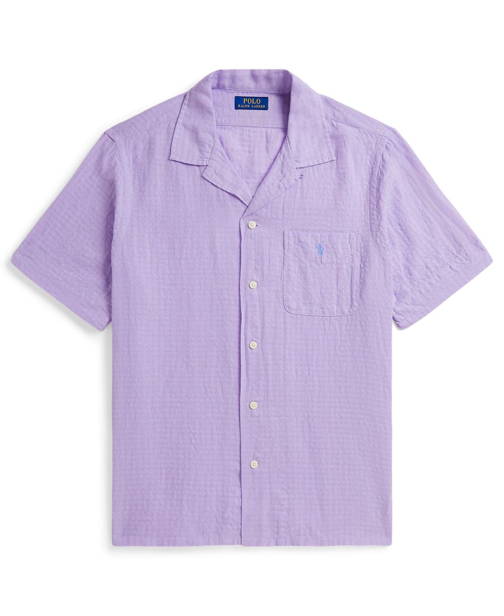 Classic-Fit Linen-Blend Seersucker Shirt