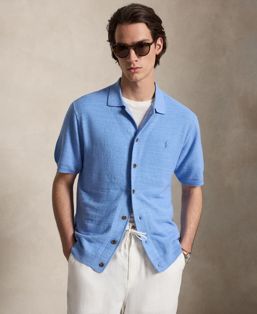 Men's Cotton-Linen Cardigan Shirt