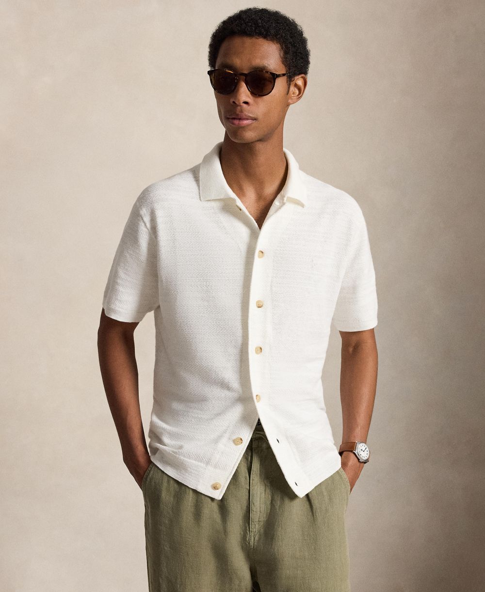 Men's Cotton-Linen Cardigan Shirt