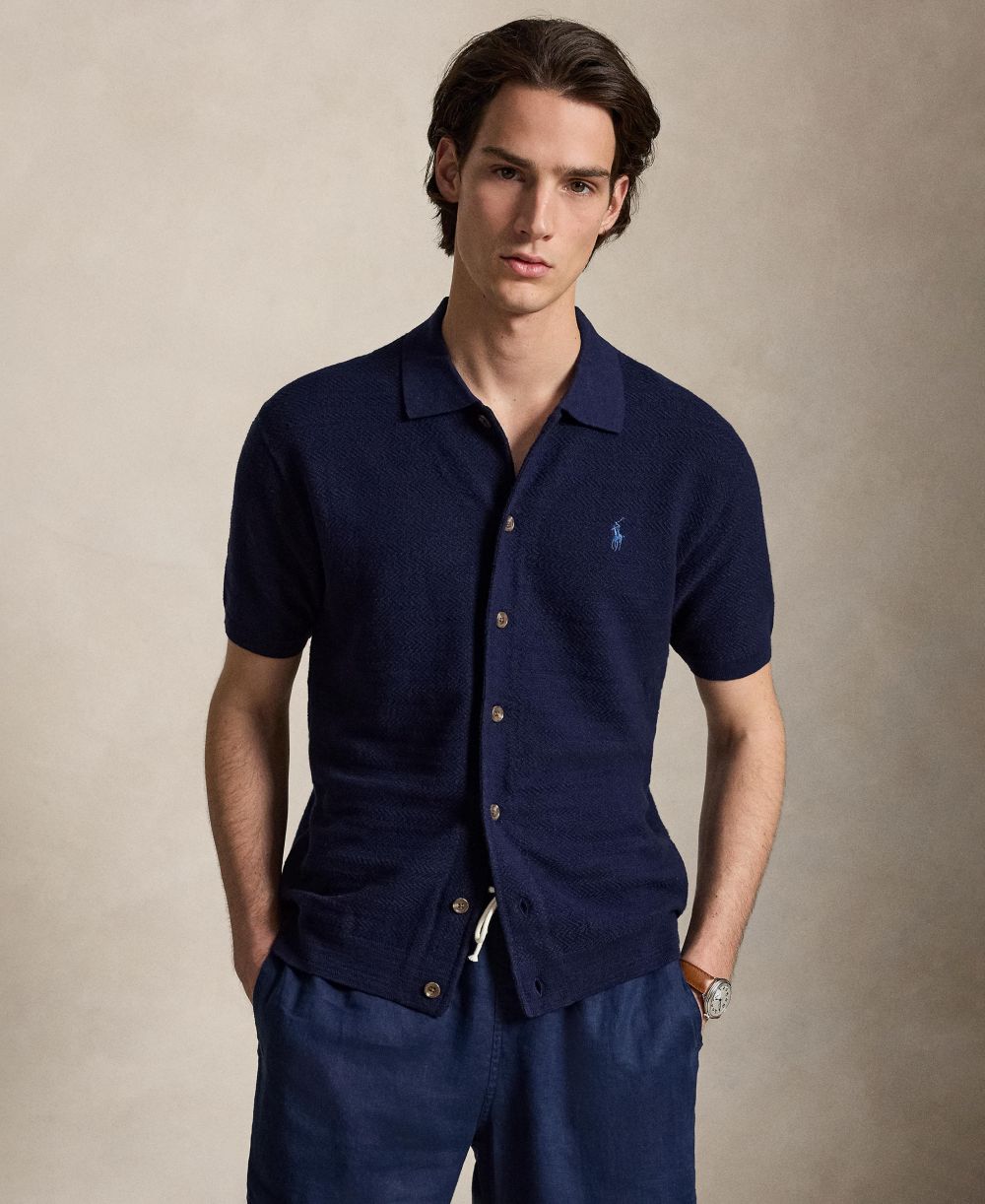 Men's Cotton-Linen Cardigan Shirt