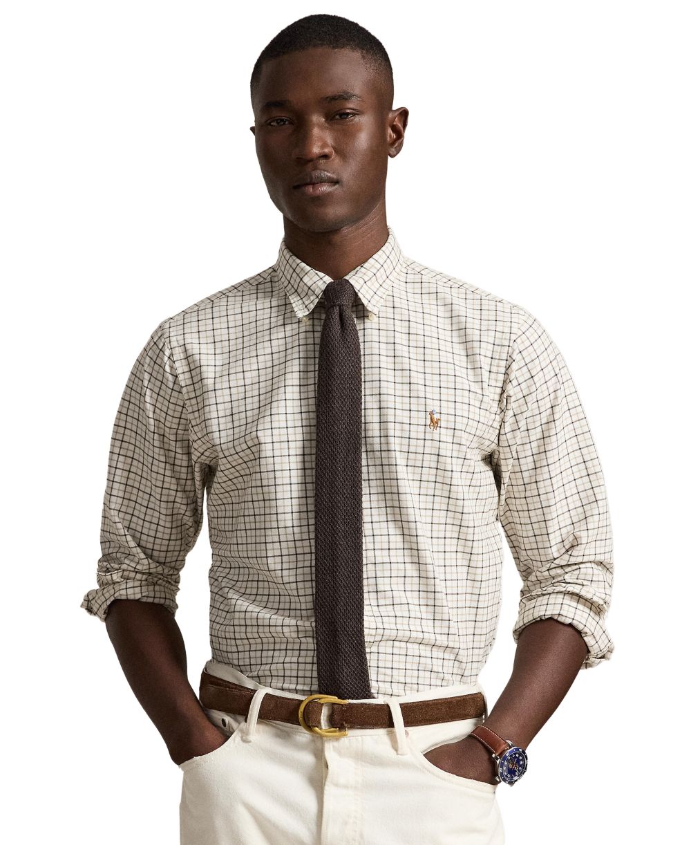 Men's Classic Fit Plaid Brushed Oxford Shirt