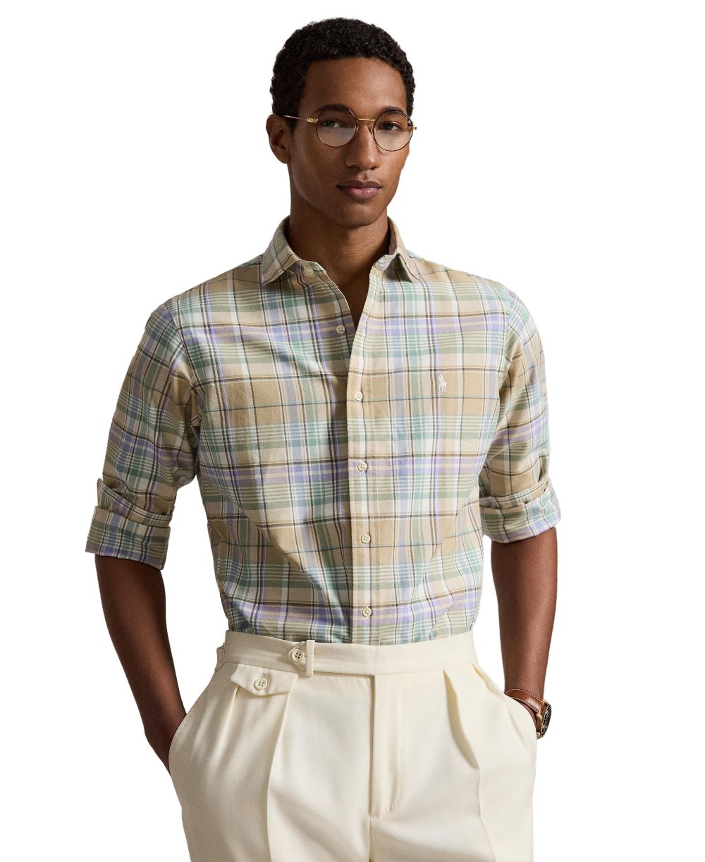 Men's Classic Fit Plaid Brushed Oxford Shirt