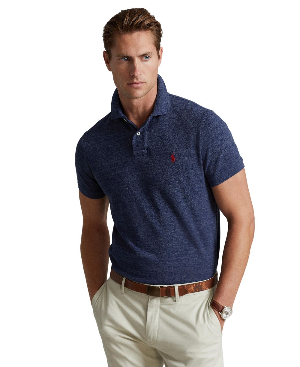 Men's Custom Slim-Fit Mesh Polo Shirt