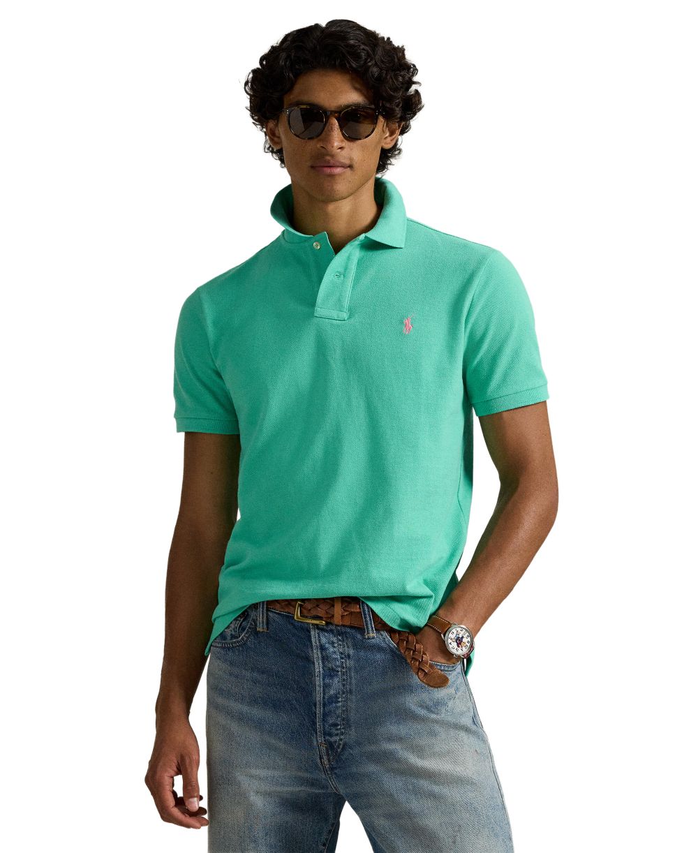 Men's Custom Slim-Fit Mesh Polo Shirt