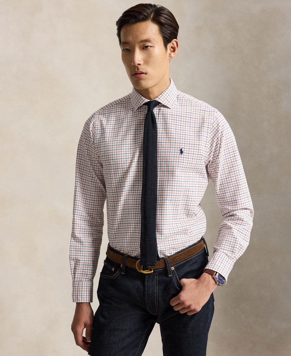 Men's Classic Fit Plaid Brushed Oxford Shirt