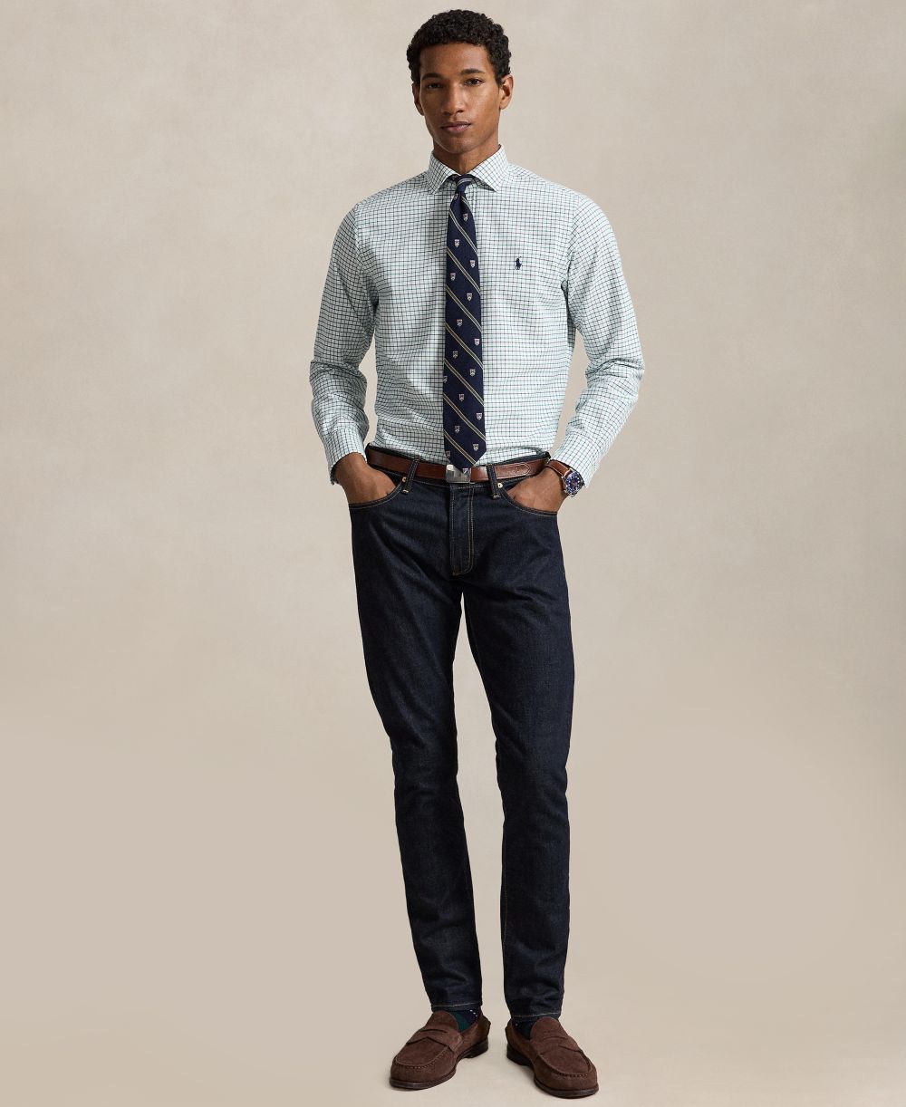 Men's Classic Fit Plaid Brushed Oxford Shirt