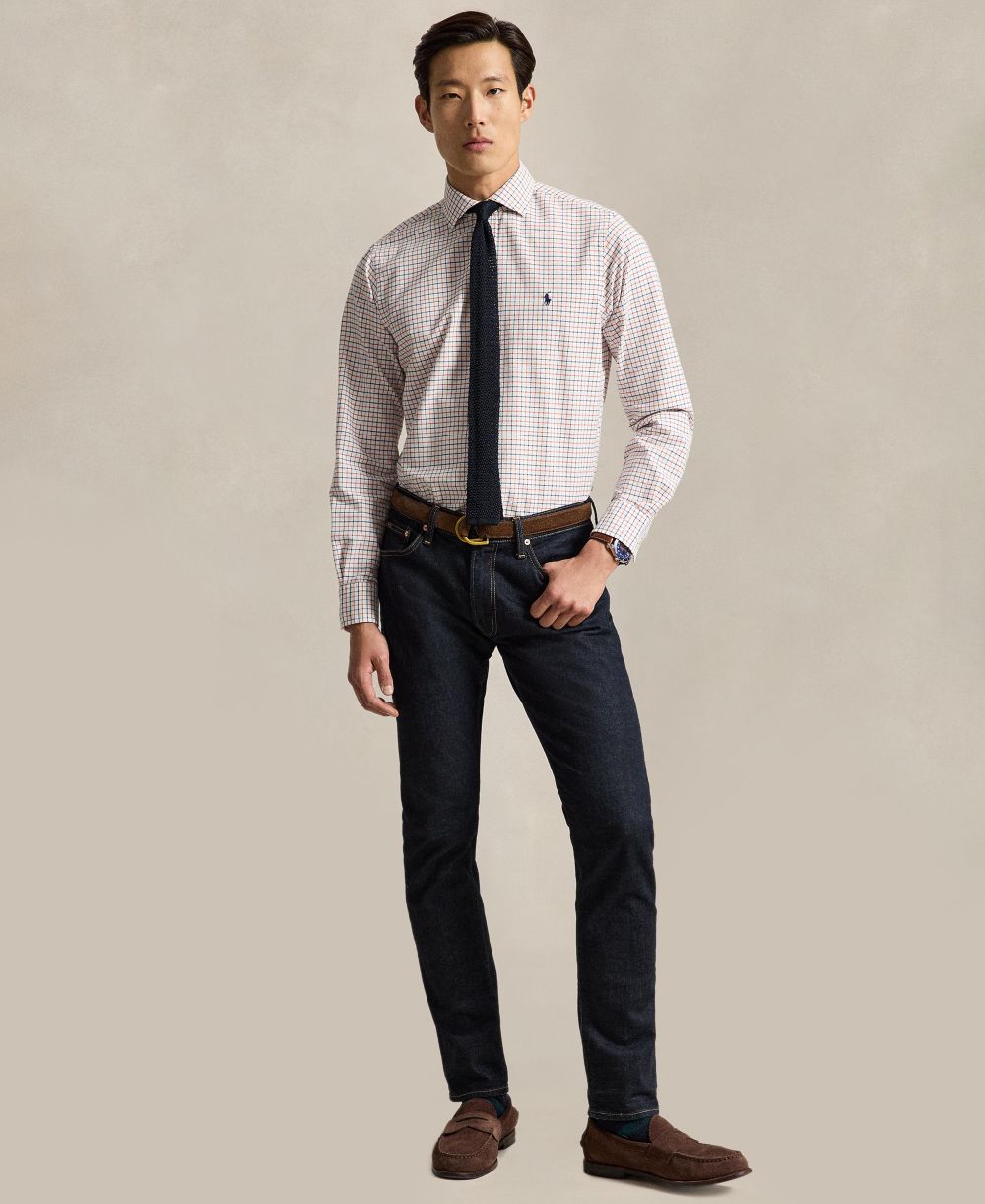 Men's Classic Fit Plaid Brushed Oxford Shirt
