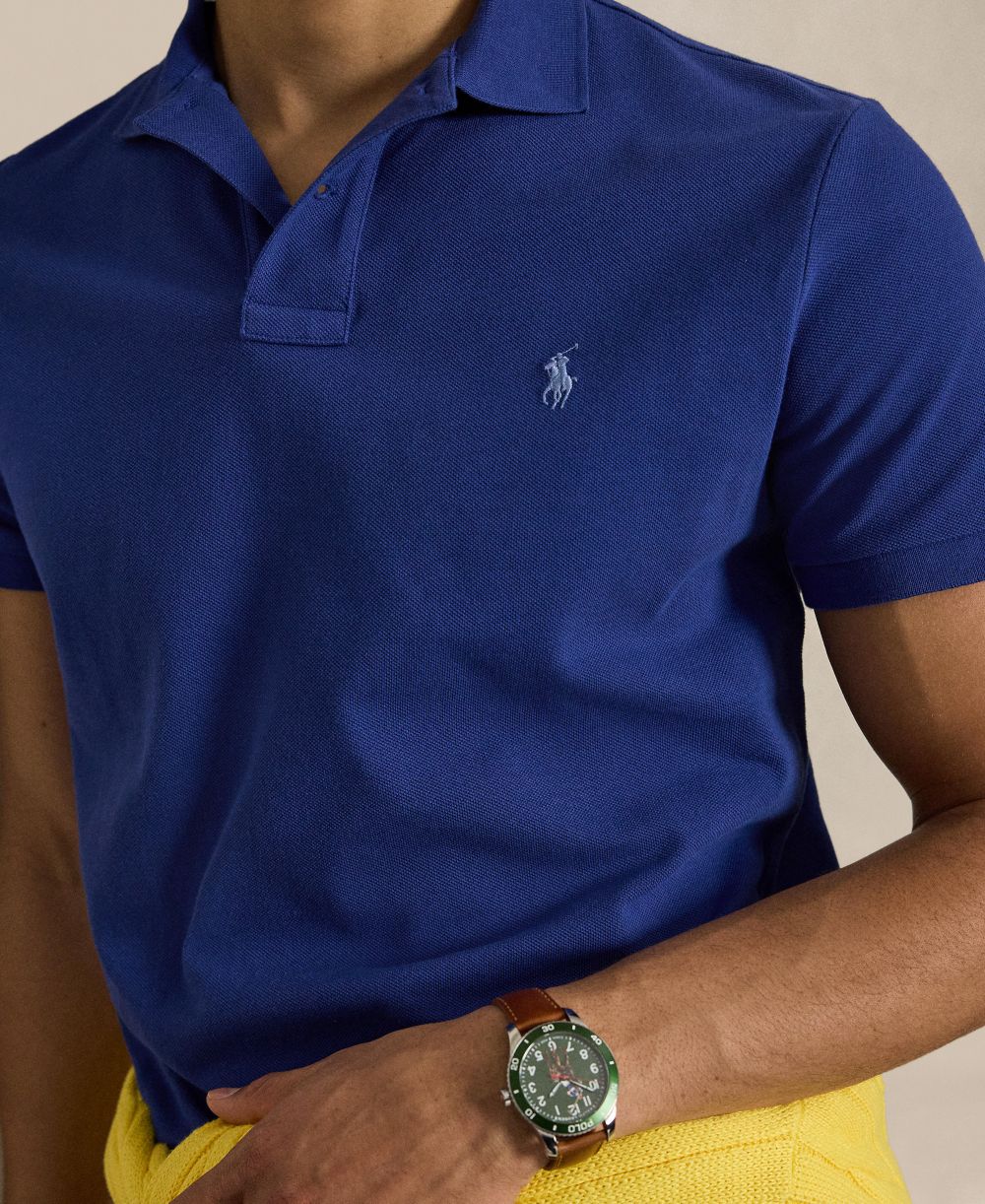 Men's Custom Slim-Fit Mesh Polo Shirt