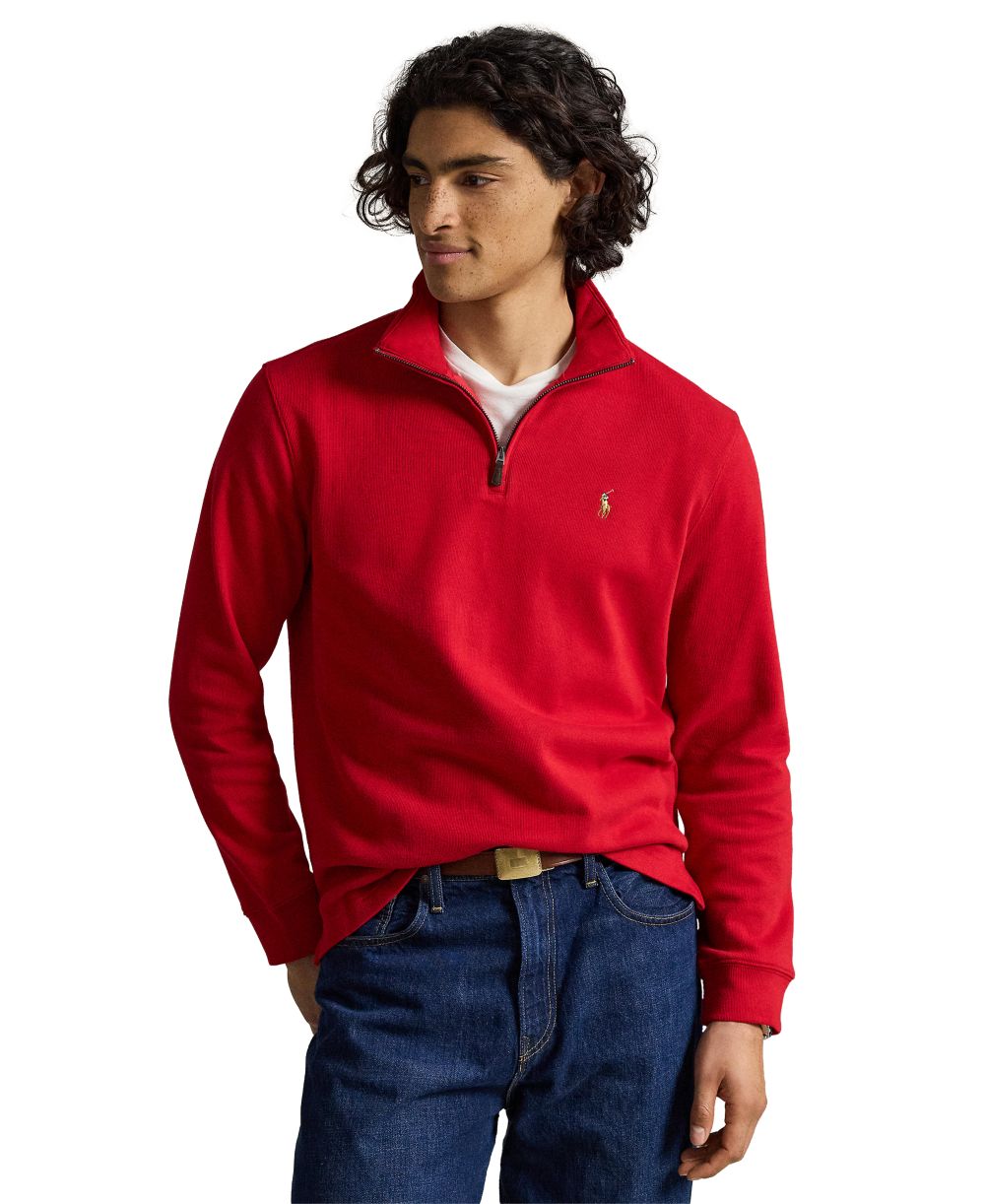 Men's Estate-Rib Cotton Quarter-Zip Sweater