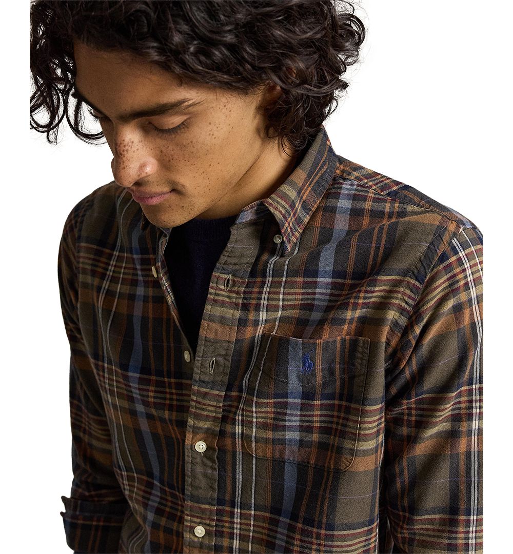 Men's Classic Fit Plaid Brushed Oxford Shirt