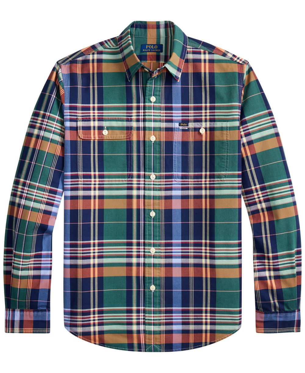 Men's Classic Fit Plaid Brushed Oxford Shirt