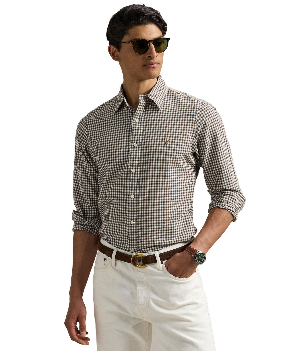 Men's Classic Fit Plaid Brushed Oxford Shirt